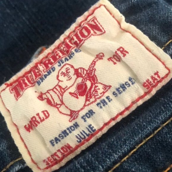 RARE TRUE RELIGION JULIE SKINNY JEANS 26x32 MADE IN USA ๐บ๐ธ - Picture 2 of 13